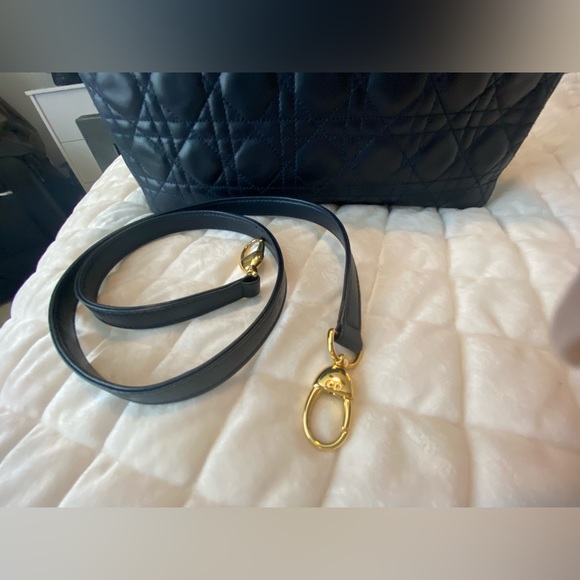 Christian Dior Lady Dior Cannage 2way Handbag- Navy Leather - Picture 15 of 16